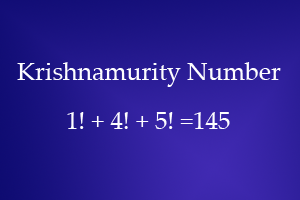 Krishnamurity Number